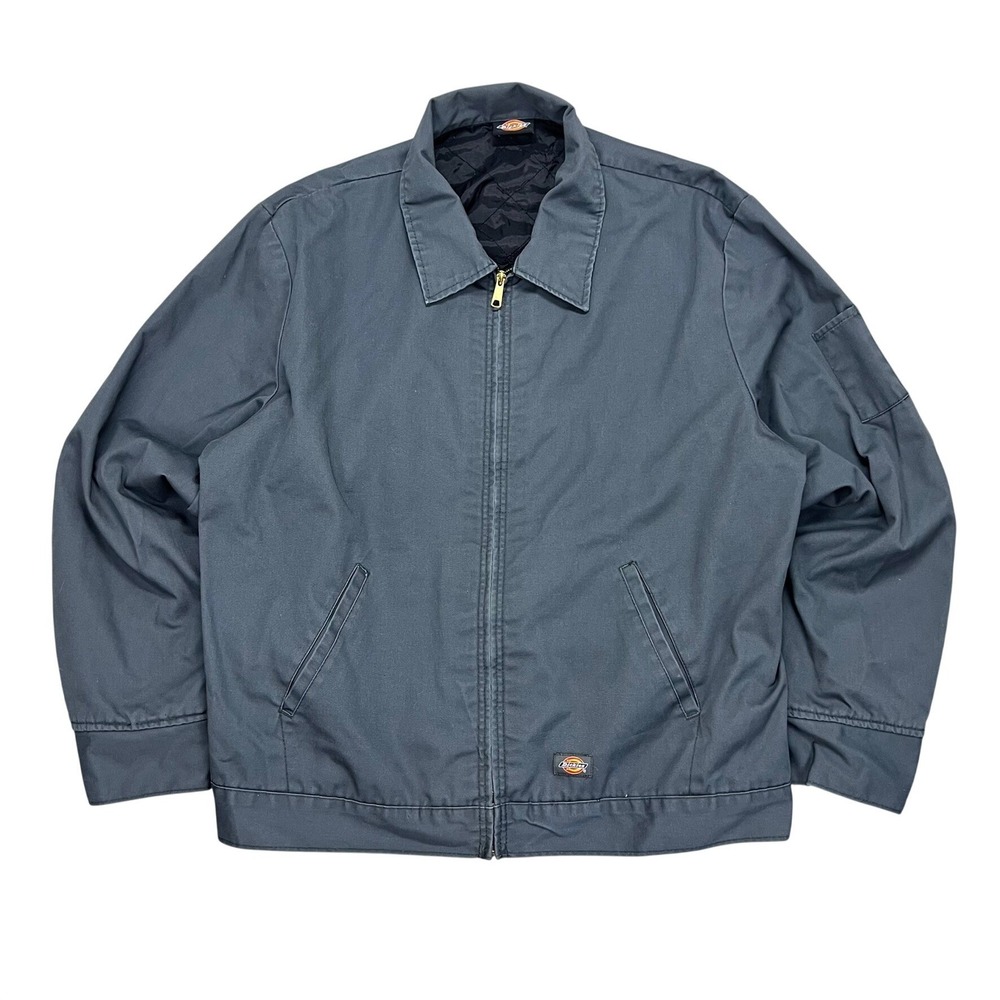 Dickies Eisenhower Jacket Men 2XL Charcoal Gray Quilted Lined Workwear Coat